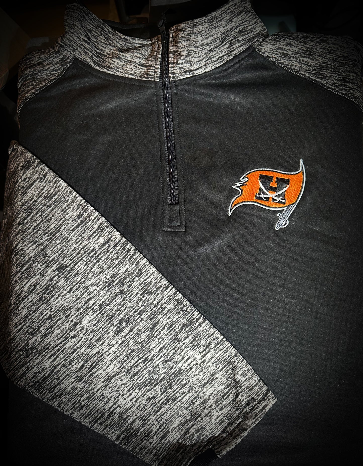 Quarter Zip H Flag Embroidered Sweatshirt