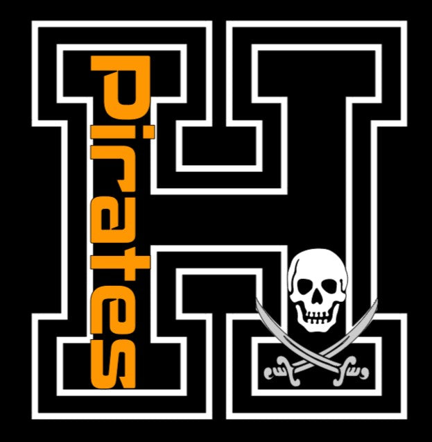 GLITTER H PIRATES Skull  T Shirt