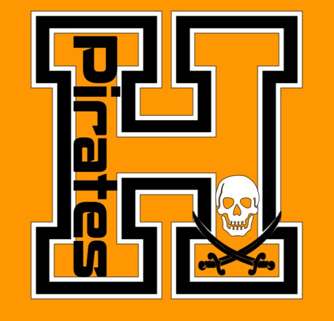 GLITTER H PIRATES Skull  T Shirt