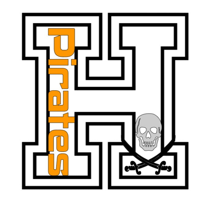 GLITTER H PIRATES Skull  T Shirt