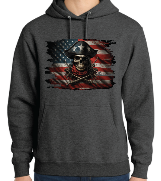 Pirate American Flag Hooded Sweatshirt