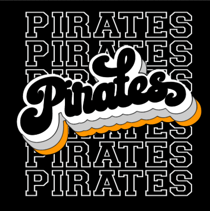 GLITTER Retro Stacked Pirates Short Sleeve T Shirt