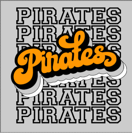 GLITTER Retro Stacked Pirates Short Sleeve T Shirt