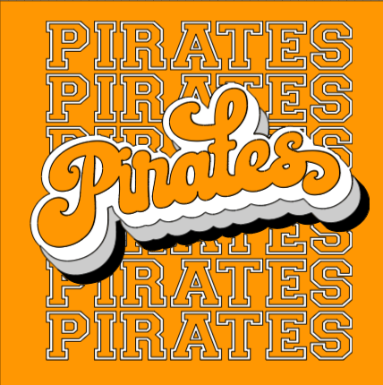 GLITTER Retro Stacked Pirates Short Sleeve T Shirt
