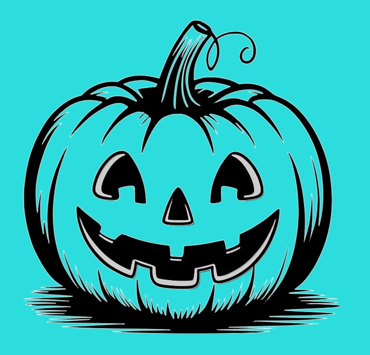 Turquoise GLITTER Jack-O-Lantern